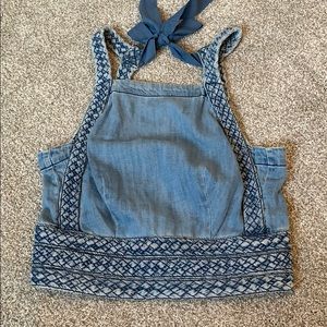 Anthropologie denim crop tank